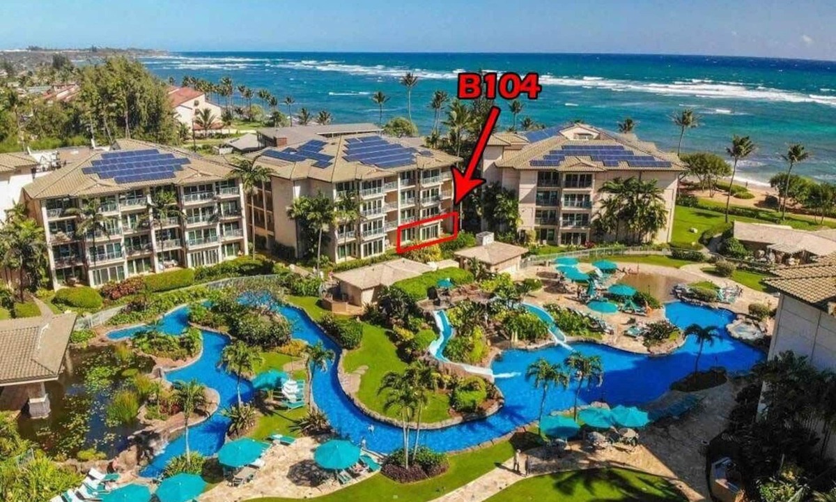 Wailua Condo | Waipouli Beach Resort B104 Ground floor ocean & pool view, 2 bed 3 bath sleeps 8