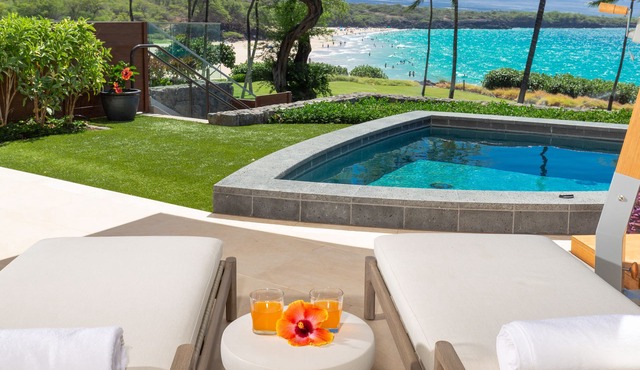 20%OFF Aug15-Sep15 Beachfront Unit-Steps to Hapuna Beach, Big Lanai, Plunge Pool in Kamuela