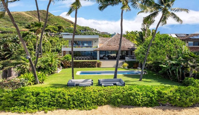 Diamond Head Beachfront Estate | 9BR, Two Homes, Two Heated Pools w/Beach Gate