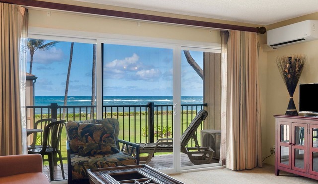 Pono Kai F207 Oceanview AC, POOL, JACUZZI, BBQ, TENNIS in Kapaa
