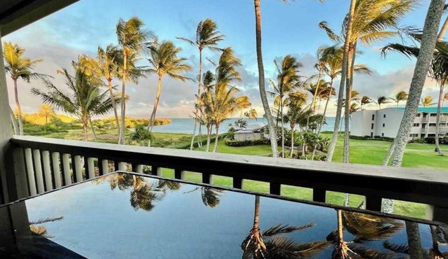 Relax on a Shaded Lanai in an Ocean-View Condo with Pool & Cabana in Kaunakakai