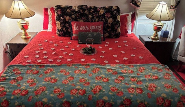 Romantic bed breakfast cottage with private hot tub, kitchen, jacuzzi,fireplace in Guthrie
