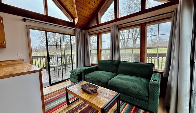 Tiny Home Cabin with Hot Tub at The Hills Campground in Cobden