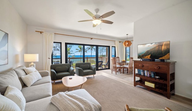 Kaha Lani Resort #224, Oceanfront, Sunrise Views, Walk to Lydgate Beach