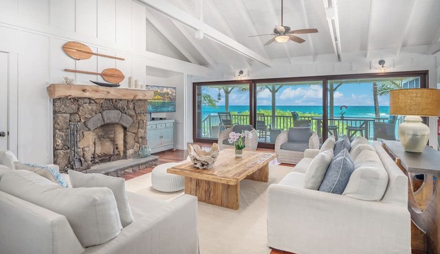 Luxury Beachfront Home in Haena AC, Pool TVNC5141 in Hanalei