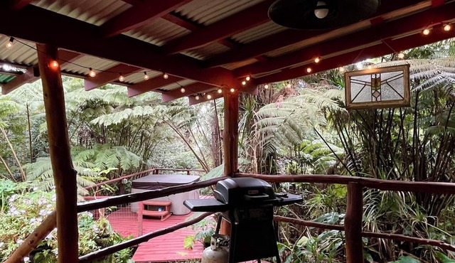 Kaloko mountain cabin above Kona with hot tub and fireplace - rustic adventure! in Kailua Kona