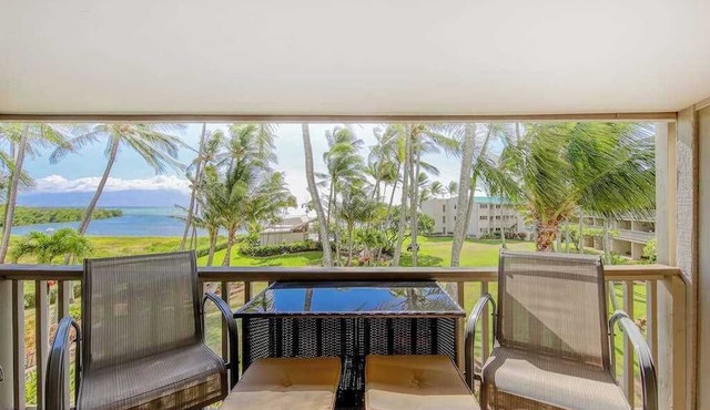 Relax on a Shaded Lanai in an Ocean-View Condo with Pool & Cabana in Kaunakakai