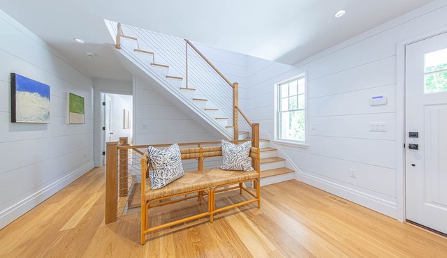New construction, private retreat with 7 bedrooms, heated pool and spa, gym. in Nantucket